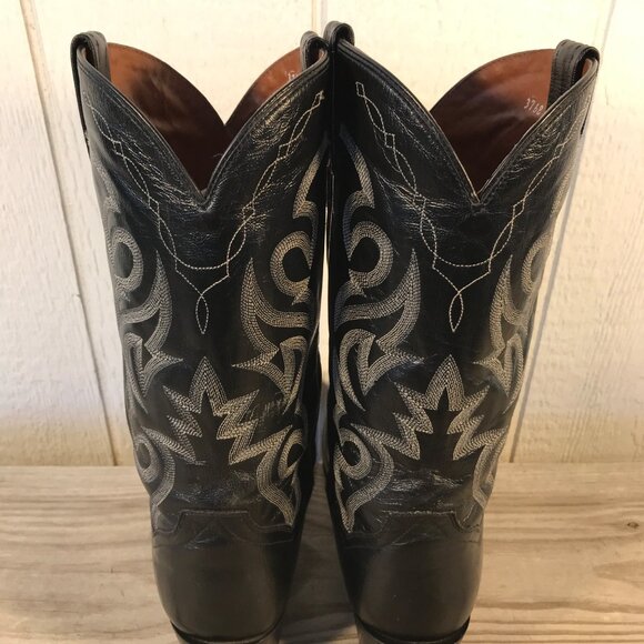 Dan Post Mens Black Leather Milwaukee Cowboy Western Boots Sz 10.5 EW DP2110R - Picture 12 of 13